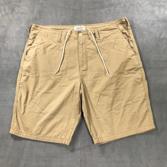 Lucky Brand Beige Shorts Men's 36 Casual Chino Preppy Drawstring Grey Label - Picture 1 of 10